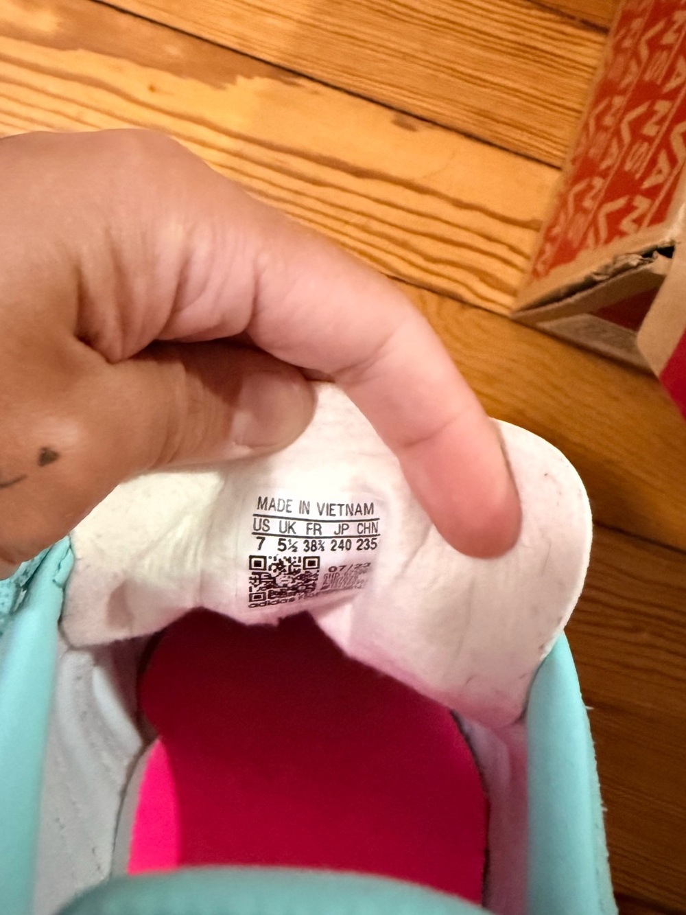adidas Women's Dazzle Sneaker in Aqua and Pink - Picture 5 of 5